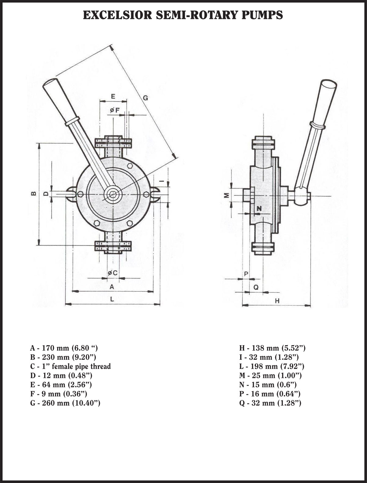 EXCELSIOR E2 DIMENSIONS NEW